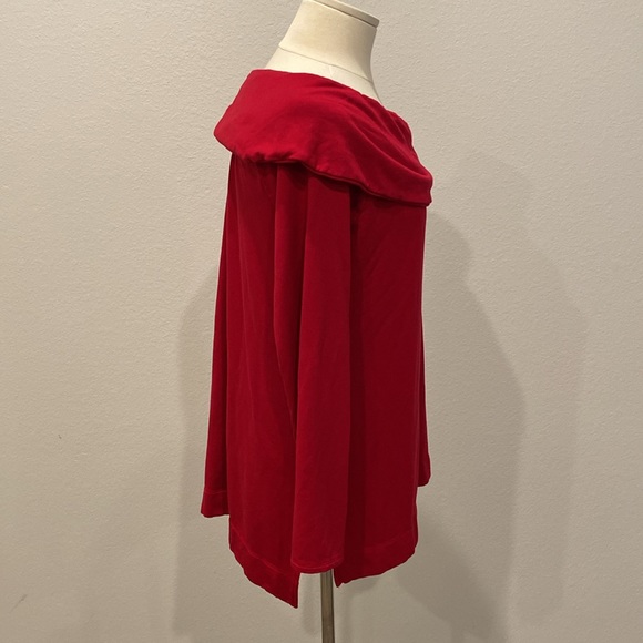 Chico’s Zenergy Red Cowl Neck Knit Tunic Blouse Size Large - Picture 3 of 5